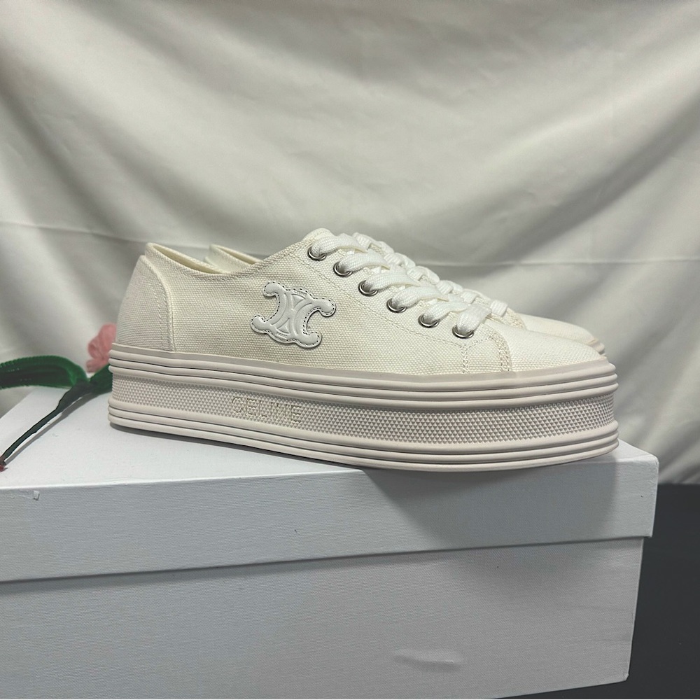 Authentic Celine Canvas Ladies Platform Shoes